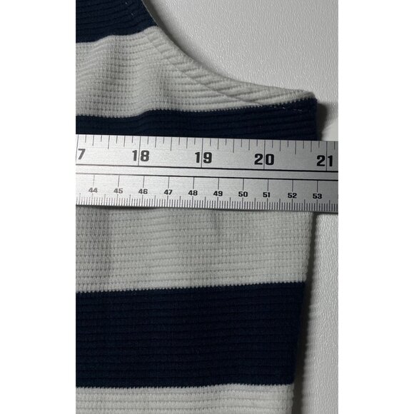 Women's Tank Top Size XL Navy & White Striped Crochet Detail By Charter Club - Picture 10 of 11